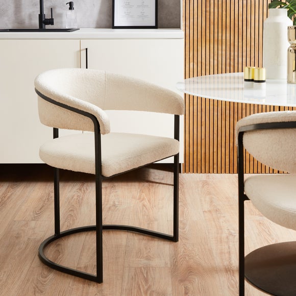 boucle dining chairs