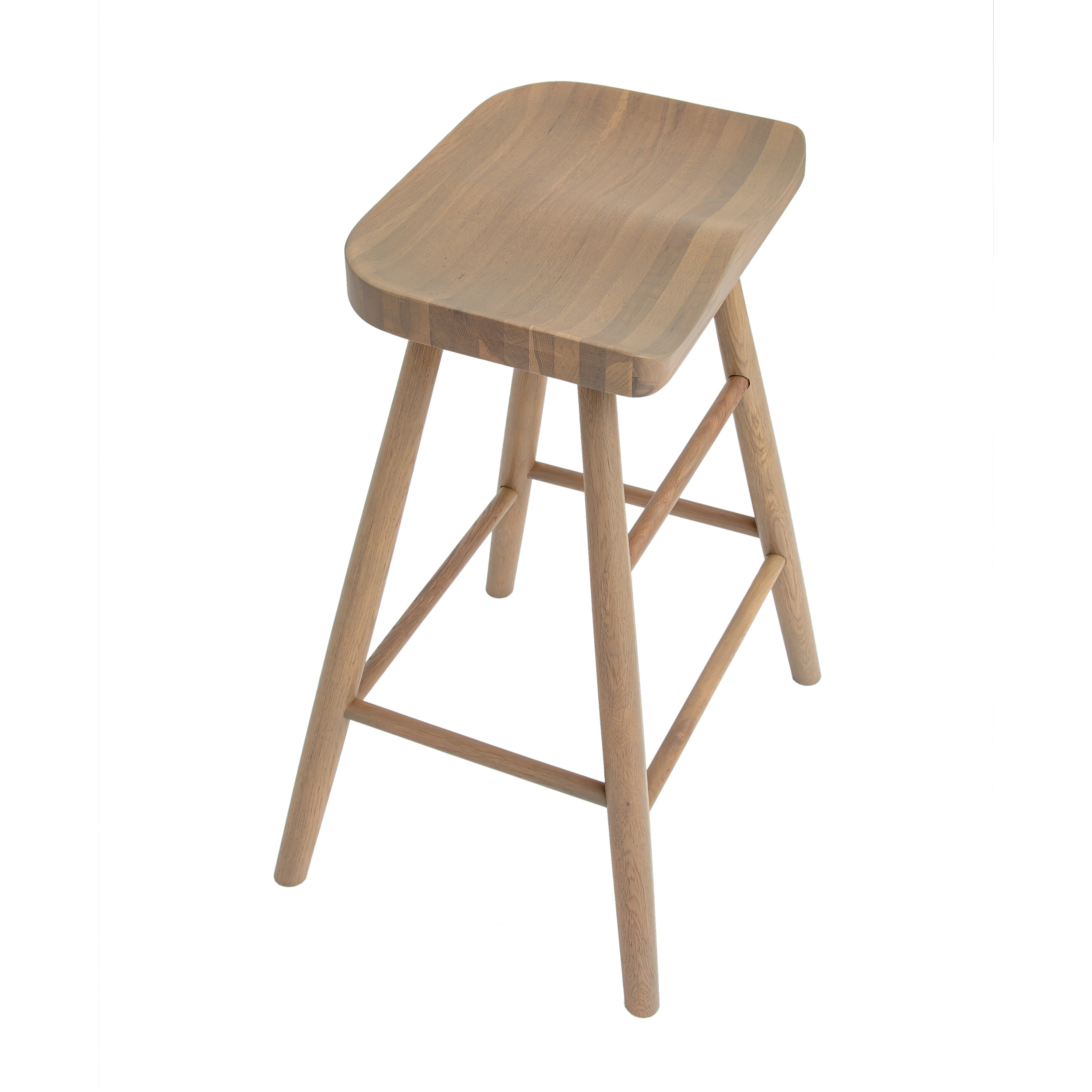 Loxwood Counter Height Bar Stool Solid Oak Grey