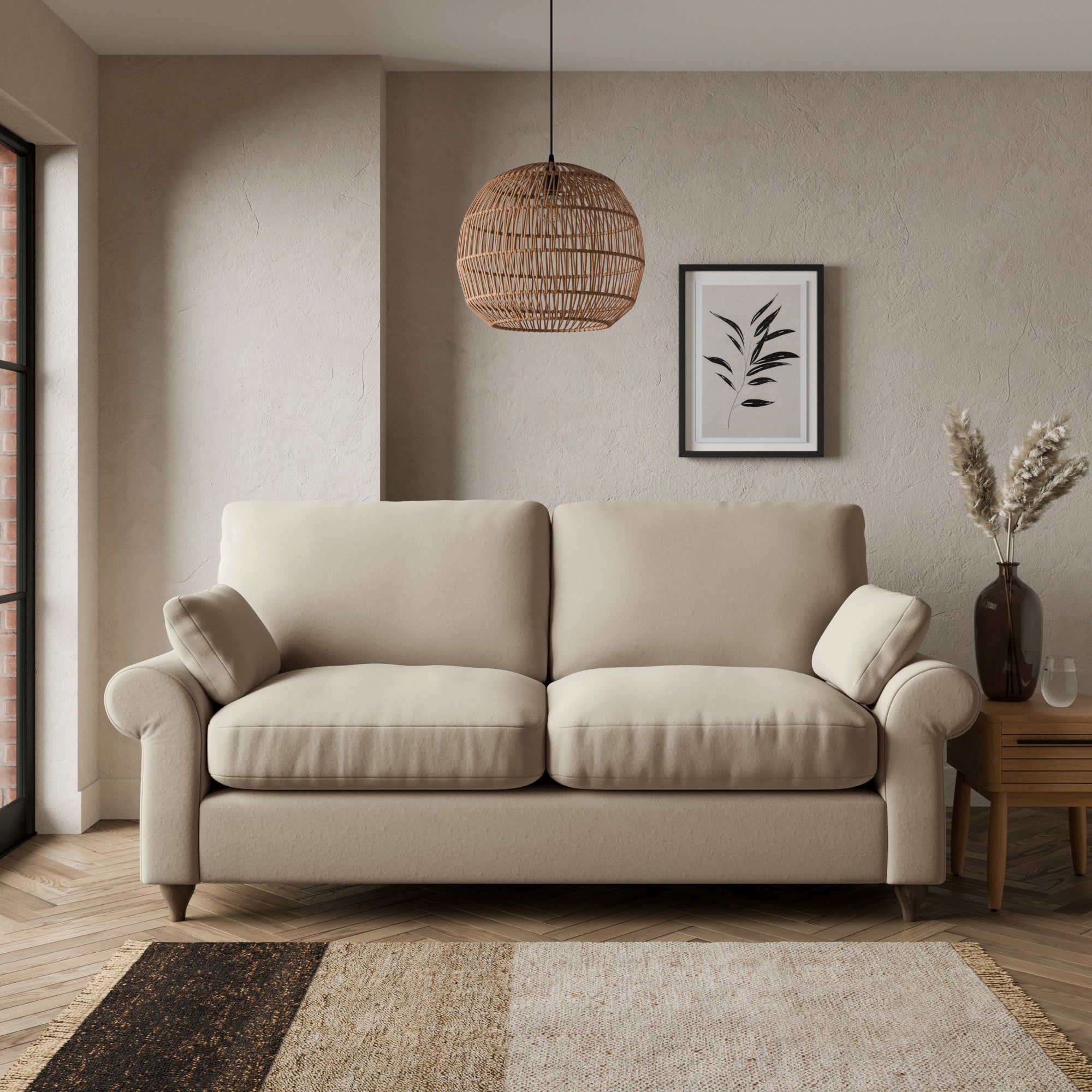 Salisbury 2 Seater Sofa Luxury Velvet Natural