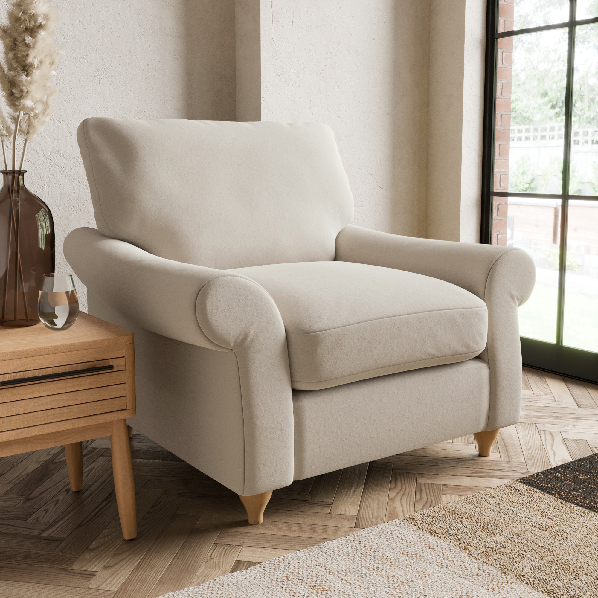 Photo of Salisbury luxury velvet armchair luxury velvet natural