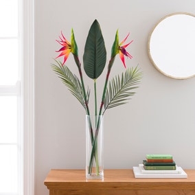 Artificial Bird of Paradise and Palm Letterbox Bouquet