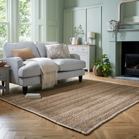Caleb Jute Border Rug Caleb Natural And White