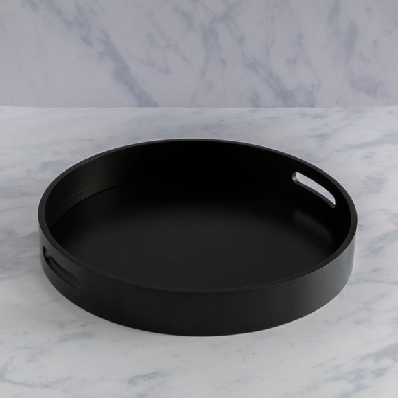 Round tray with clearance handles