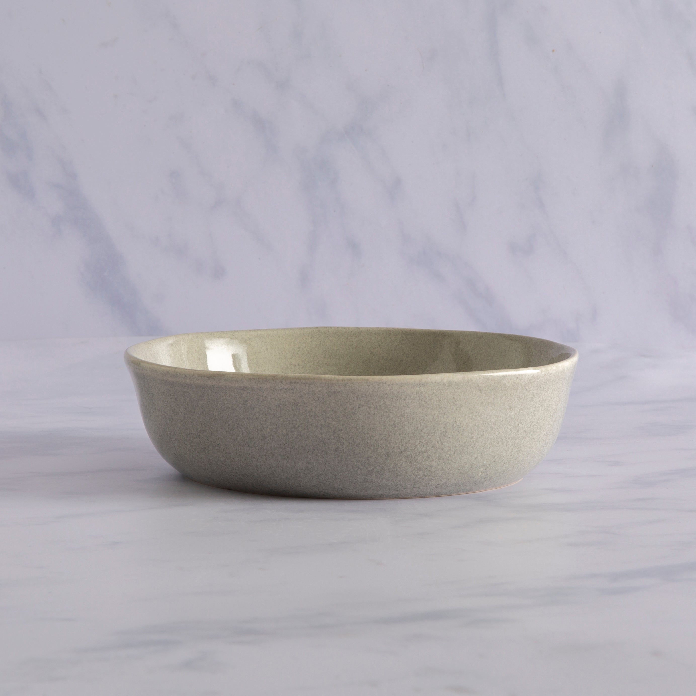 Amalfi Reactive Glaze Stoneware Pasta Bowl Grey Grey