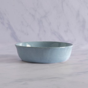 Amalfi Reactive Glaze Stoneware Pasta Bowl, Blue