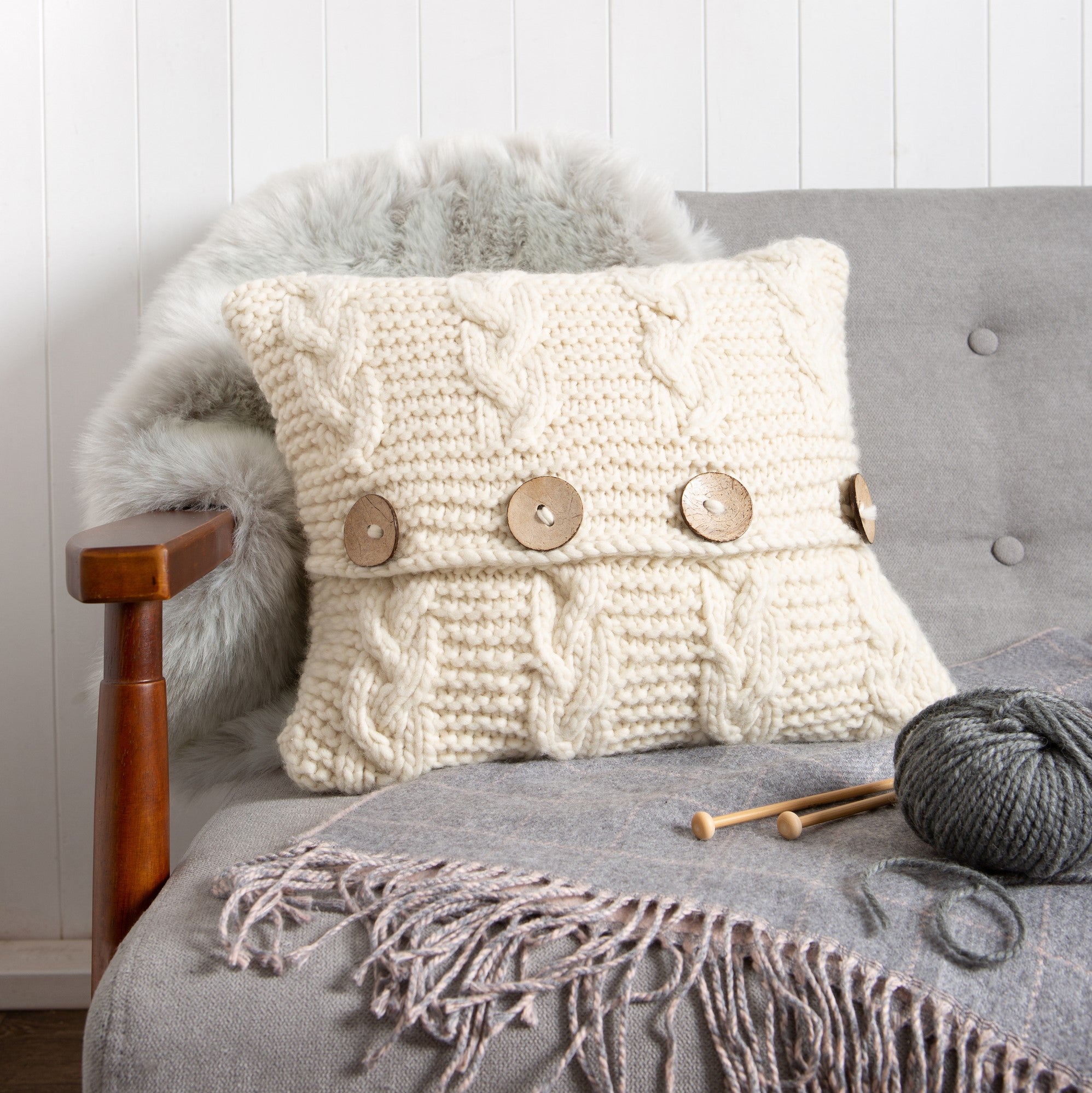 Wool Couture Cable Cushion Knitting Kit
