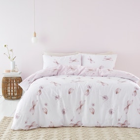 Dragonflies Pink 100% Cotton Duvet Cover and Pillowcase Set