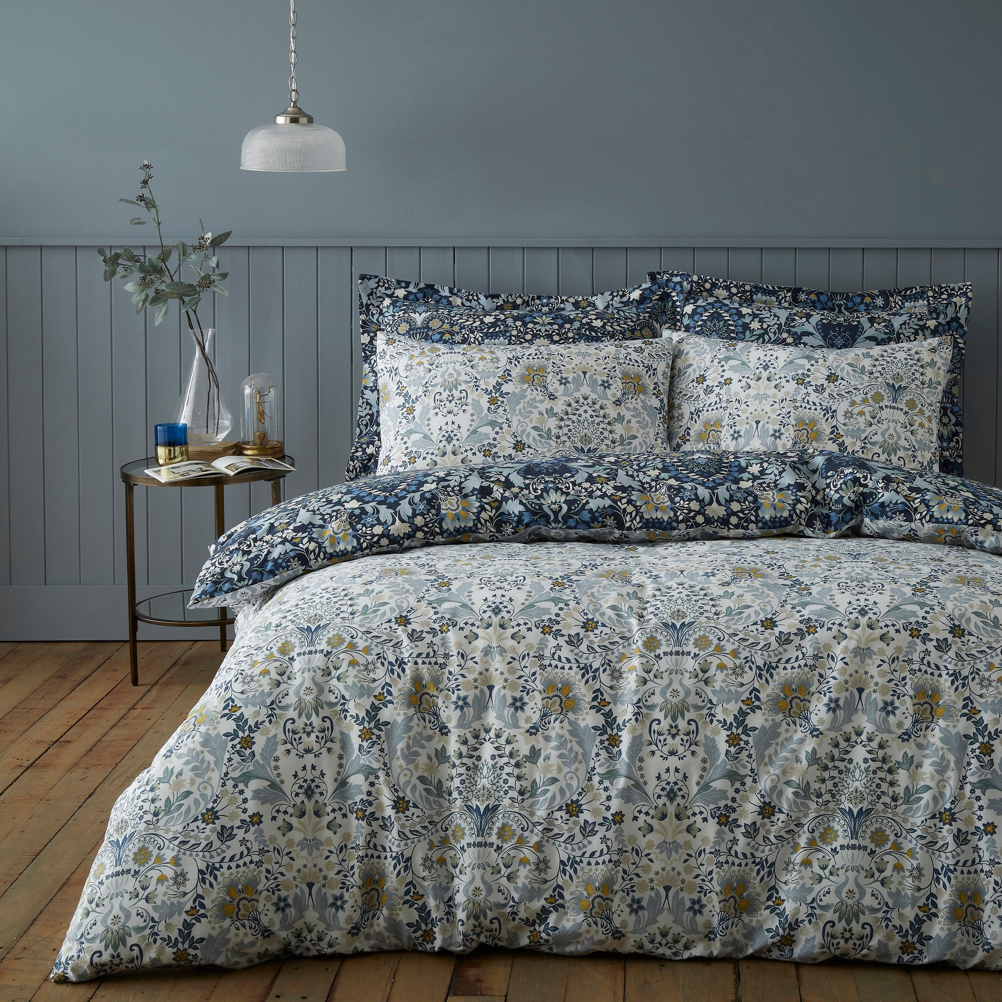 Hardwick Blue Duvet Cover and Pillowcase Set | Dunelm