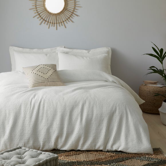 single white waffle duvet cover