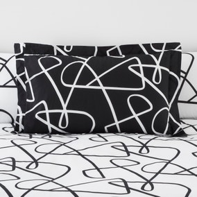 Mono Curves Black Oxford Pillowcase