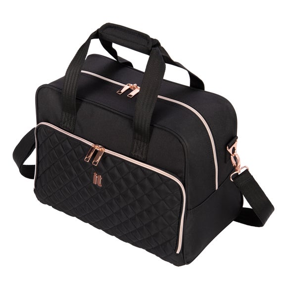 it luggage quilted divinity holdall black rosegold