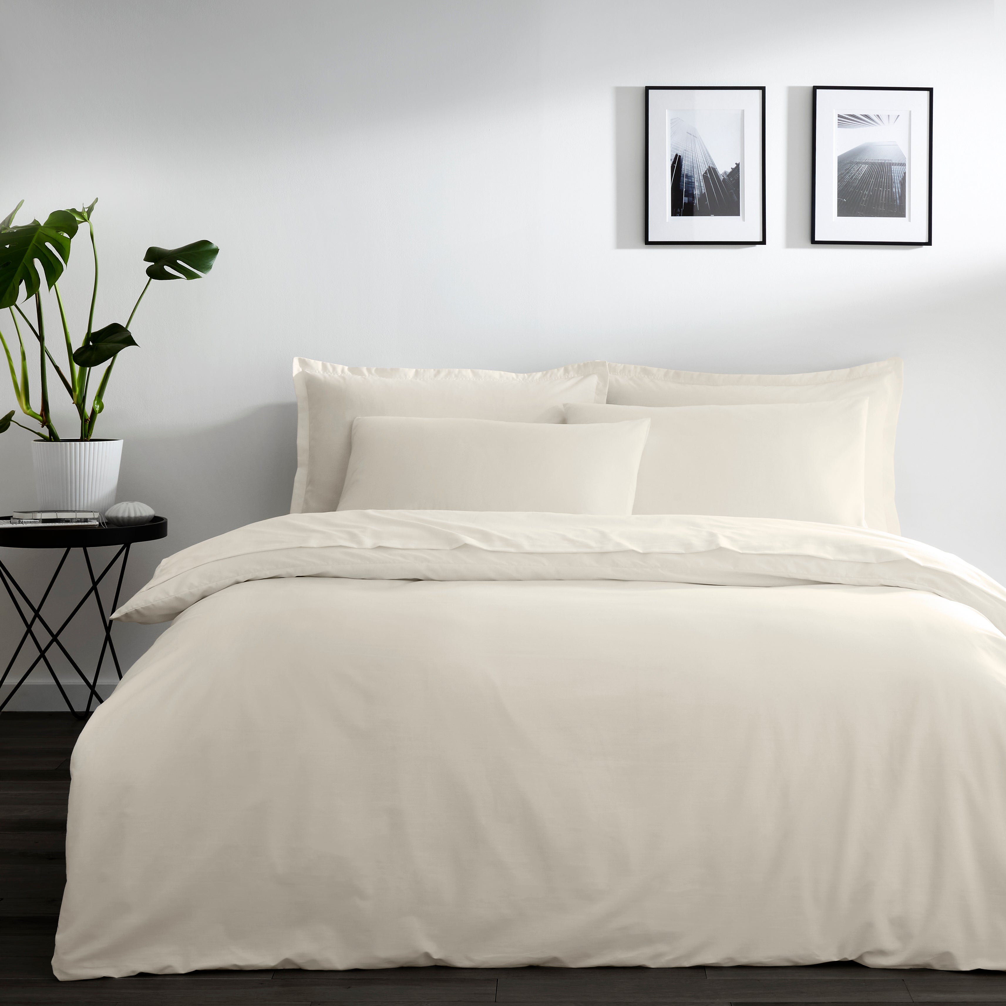 Pure Cotton White Sand Plain Dye Duvet Cover Cream