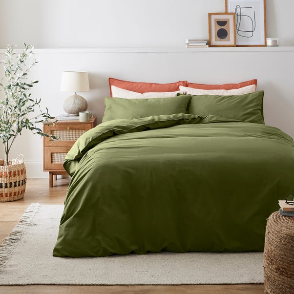 Soft Washed Recycled Cotton Duvet Cover and Pillowcase Set image 1 of 6