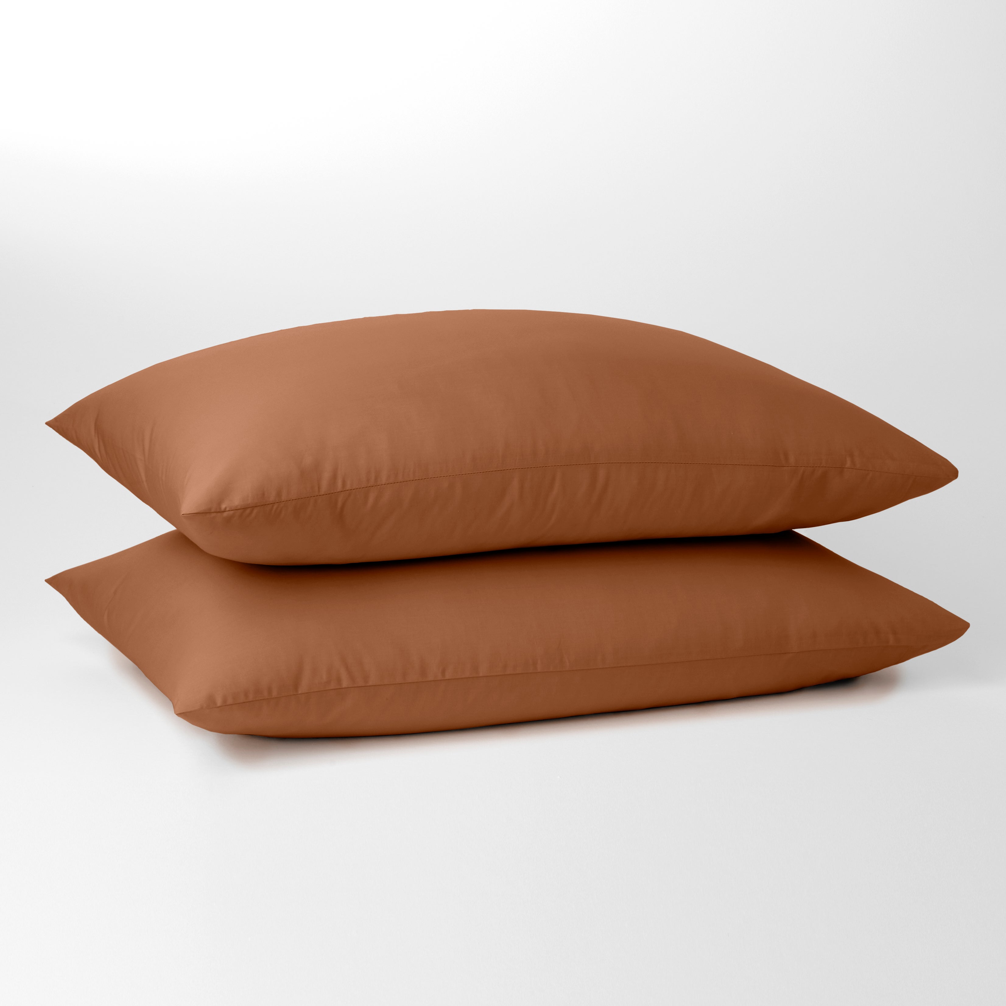 Pure Cotton Standard Pillowcase Pair Orange