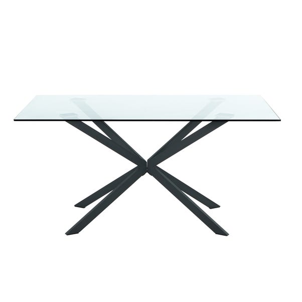 Lumia 6 Seater Rectangle Glass Top Dining Table | Dunelm
