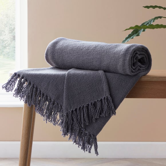 Aris Cotton Weave 130cm X 180cm Throw Grey