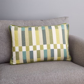 Block Stripe Green Cushion