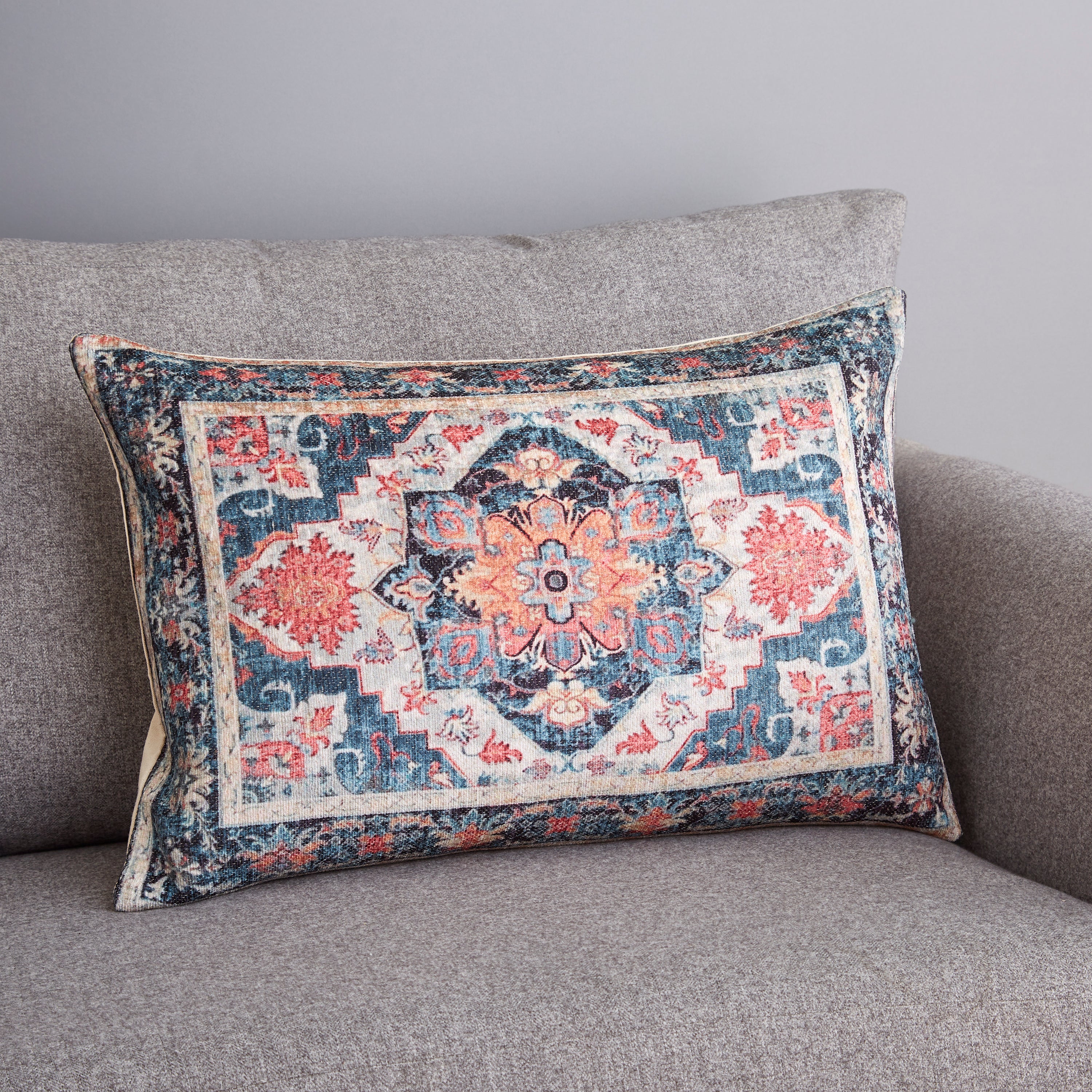 Printed Oriental Cushion Multicoloured