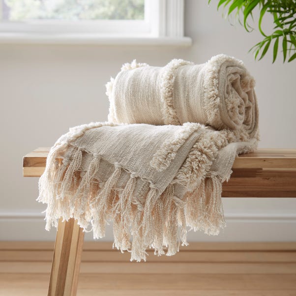 Curves Tufted Throw Natural undefined