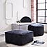 Recycled Velour Round Pouffe Black