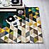Green Illusion Geometric Prism Rug  undefined