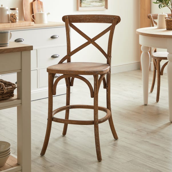 Emmie Bar Height Stool, Solid Oak image 1 of 9