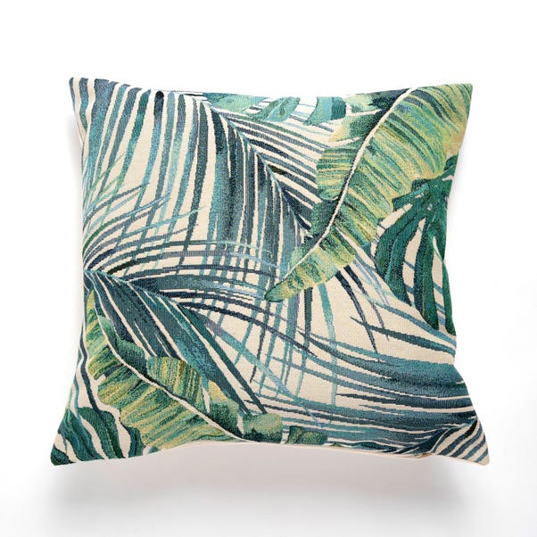 Palm Leaf Tapestry Teal Cushion image 1 of 5