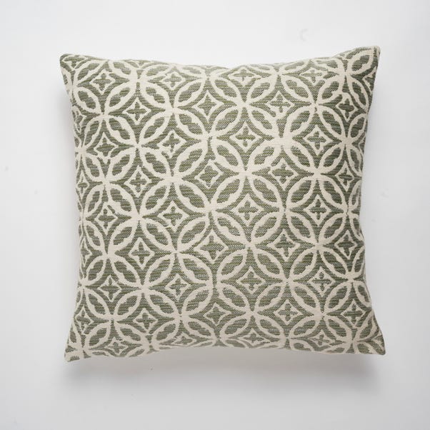 Textured Geometric Sage Cushion image 1 of 5