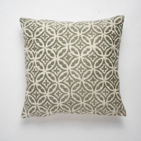 Textured Geometric Sage Cushion