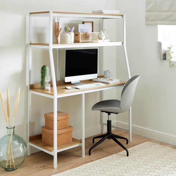 oak look ladder desk