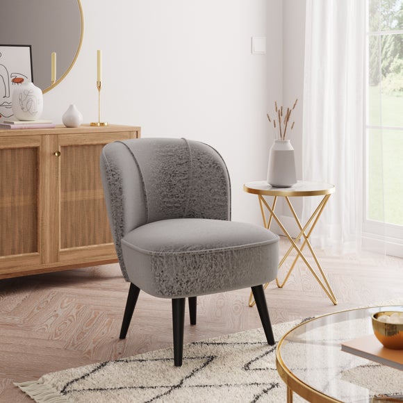 grey velvet chair dunelm