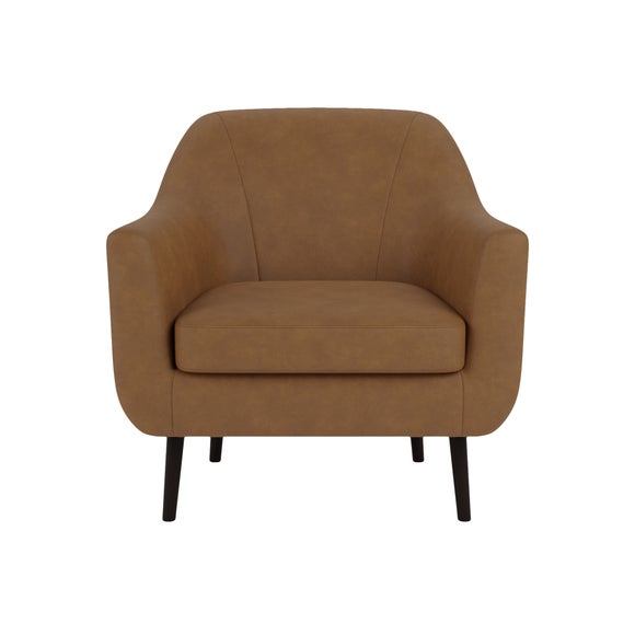 Eddie Distressed Faux Leather Tub Chair Dunelm