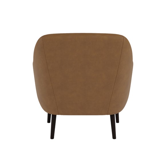 Eddie Distressed Faux Leather Tub Chair Dunelm