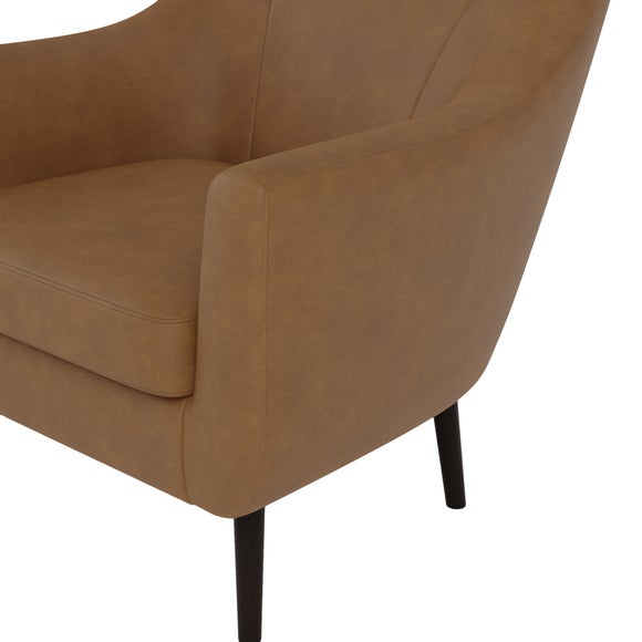 Eddie Distressed Faux Leather Tub Chair Dunelm