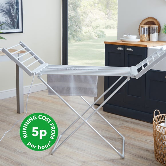 Winged heated clothes discount airer