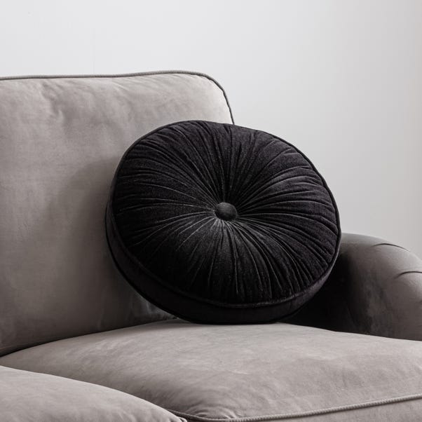 Clara Circular Cushion Black undefined