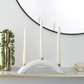 Faux Marble Taper Candle Holder