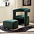 Tallie Velvet Storage Accent Chair Bottle (Green)