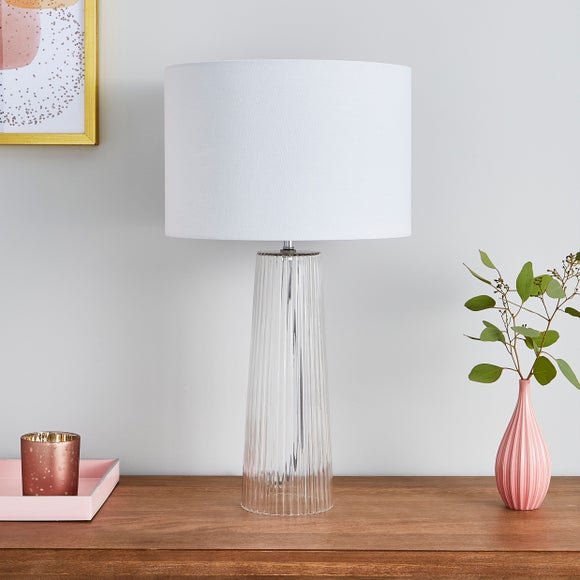 ribbed glass table lamp