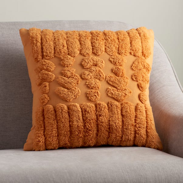 Arrow Tufted Cushion Orange