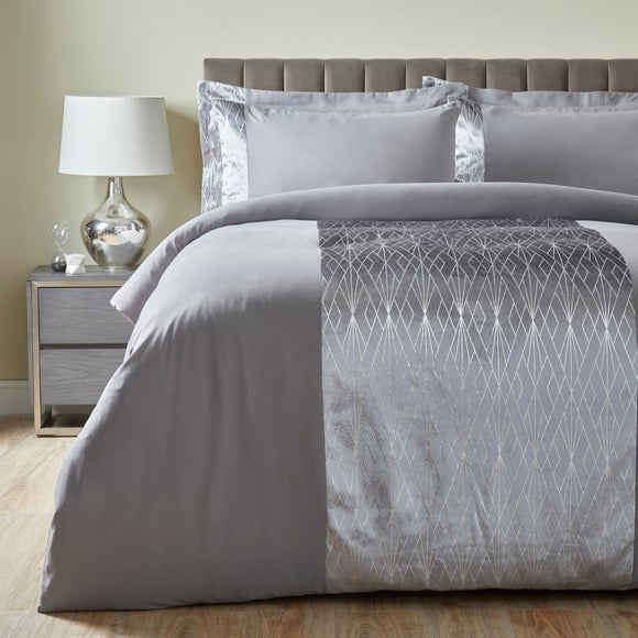 Harlow Silver Duvet Cover And Pillowcase Set