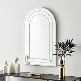 Double Edge Frame Large Arched Mirror, 80x50cm