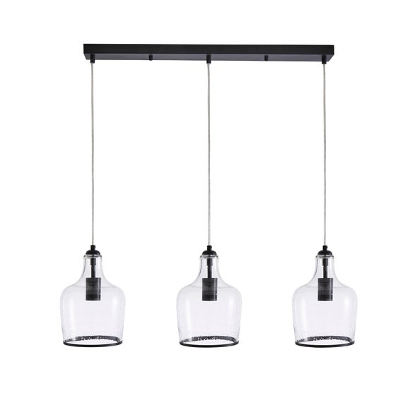 3 light glass diner ceiling fitting