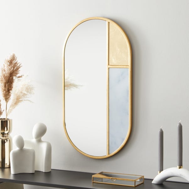 Lexi Wall Mirror, 65x35cm Grey