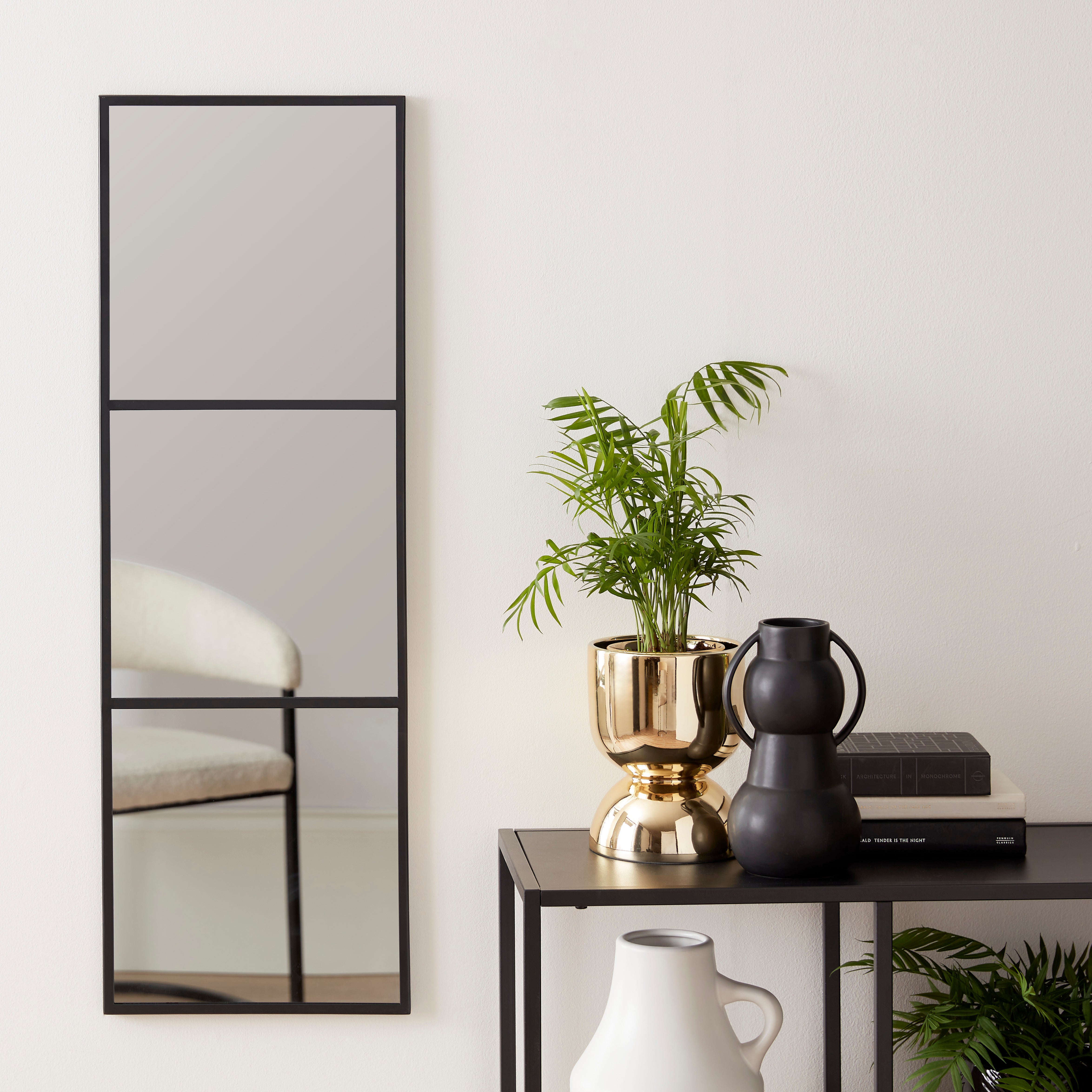 Click to view product details and reviews for Window Black Lines Mirror 90cm X 30cm Black.