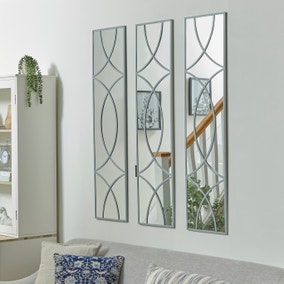 Decorative Luxe Set of 3 Wall Mirrors 120cm x 30cm