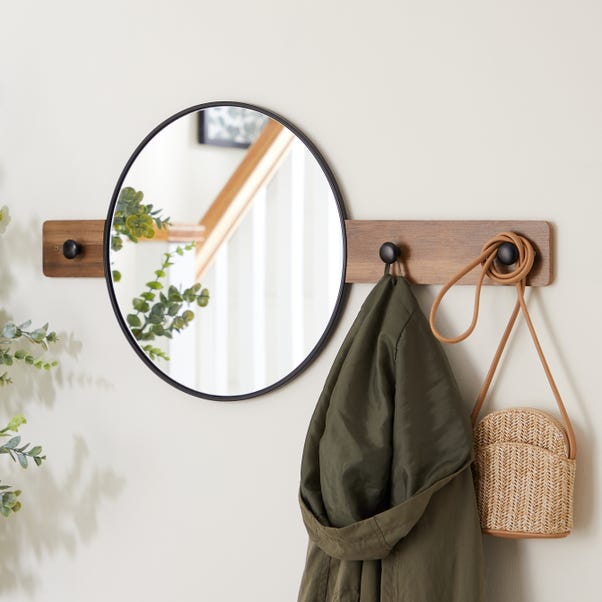 Fulton Hallway Storage Mirror 65x6 5cm Dunelm Fulton Hallway Storage Mirror 65x6 5cm, Round Mirror With Leather Strap Dunelm