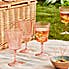 Ribbed Acrylic Pink Wine Glass Pink