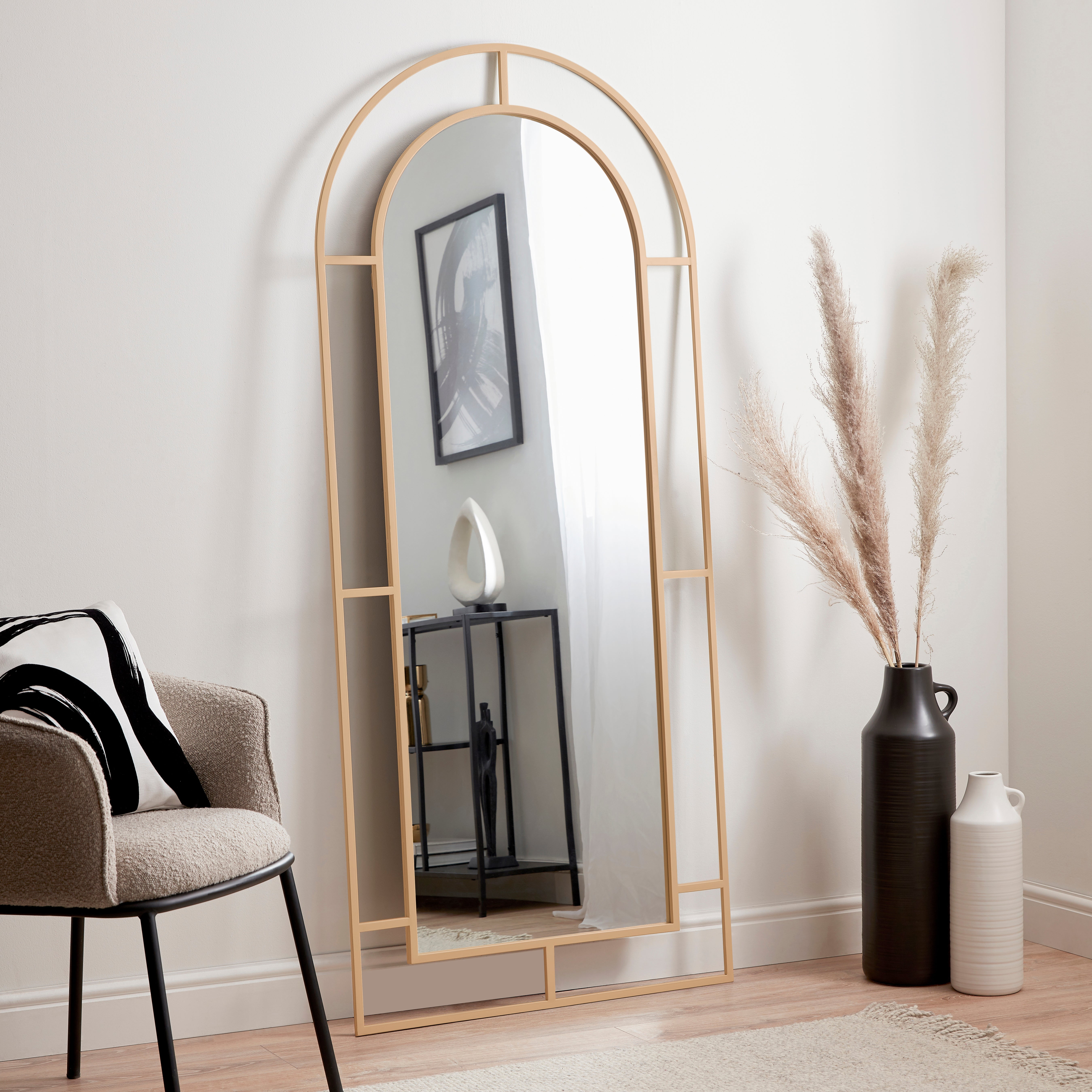 Arched Window Full Length Leaner Mirror