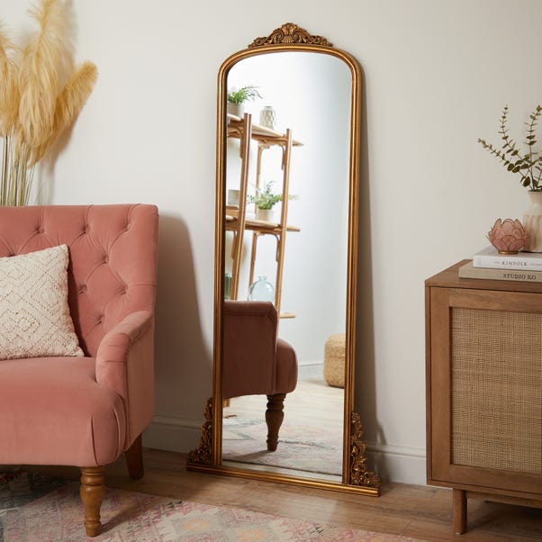 Pretty Boho Decorative Gold Leaner Mirror 70cm X 150cm Dunelm Pretty Boho Decorative Gold Leaner, Lean To Mirror Gold